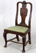 An unusual Irish walnut side chair