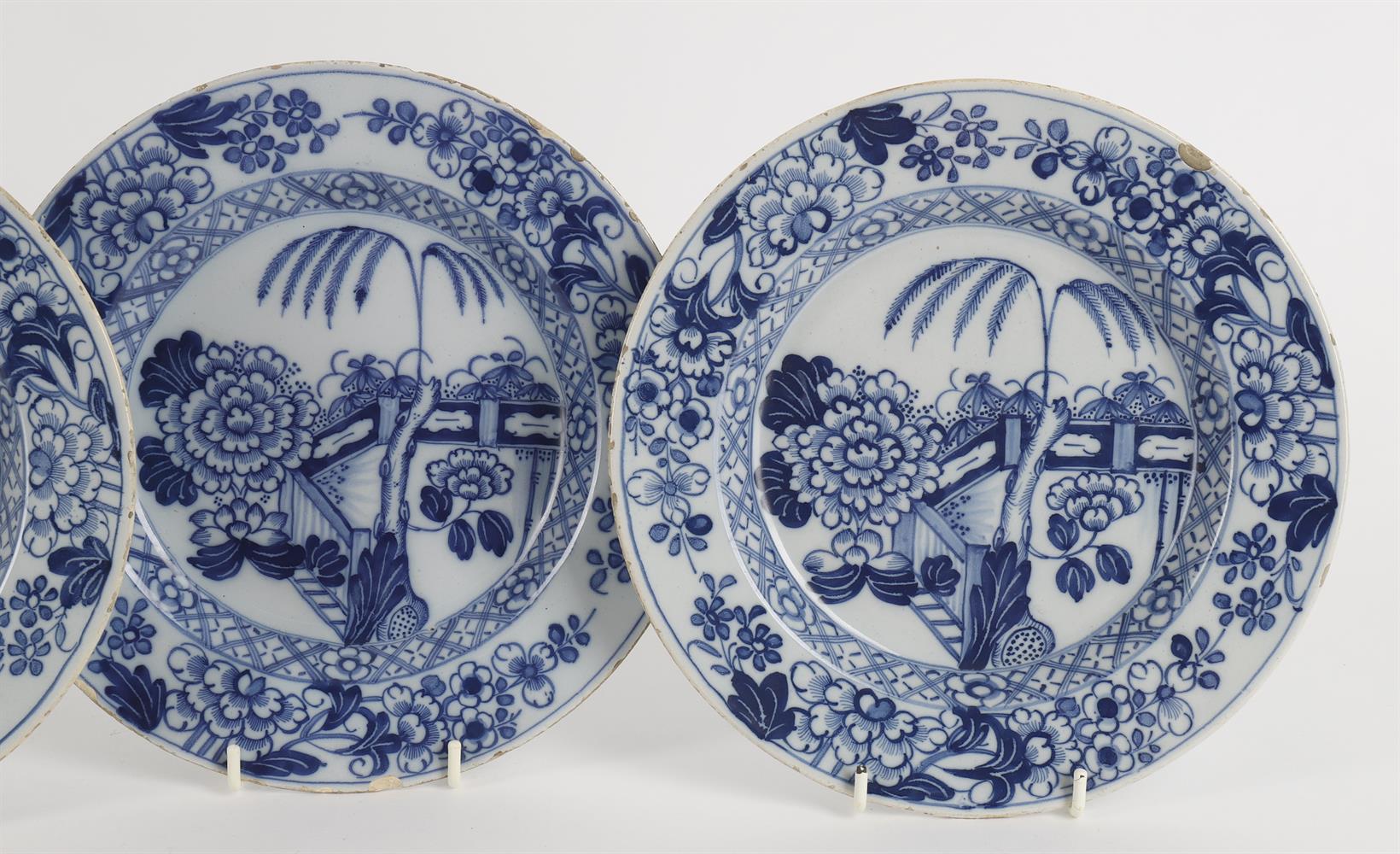 Six 18th century Dutch blue and white delft plates - Image 5 of 5