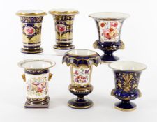 Six various 19th century English spill vases