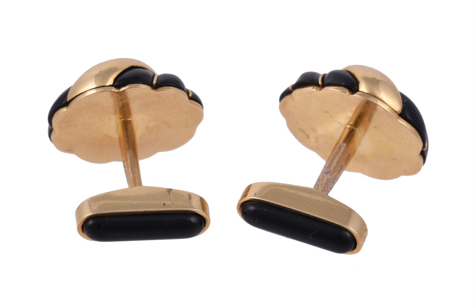 A pair of ruby and onyx cufflinks by William & Son - Image 3 of 3