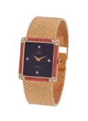 Y Omega, Constellation, ref. 8838, an 18 carat gold, coral and diamond bracelet watch