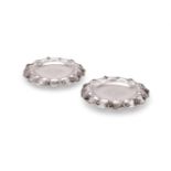 Tiffany, a pair of American silver wine coasters by Tiffany & Co.
