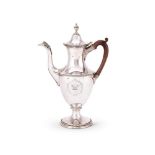 A George III silver vase shaped coffee pot by David Smith and Robert Sharp