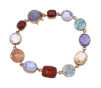 An early 20th century multi gem bracelet