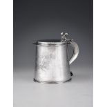 A Commonwealth or Charles II silver straight-tapered tankard by Anthony Ficketts