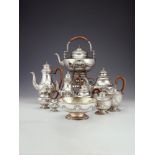 Y A German silver ten piece tea and coffee service by Johann Wagner & Sohn