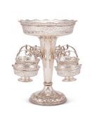 An Edwardian silver table centrepiece or epergne by George Nathan and Ridley Hayes