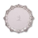 An early George III silver shaped circular salver by Ebenezer Coker