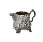 A Victorian silver bombé shaped cream jug by Richard Sibley