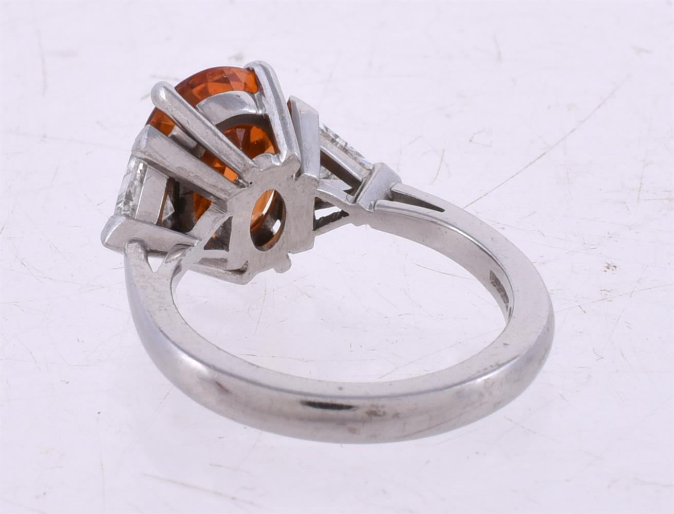 A three stone spessartine garnet and diamond ring by Theo Fennell - Image 2 of 2