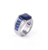 A sapphire dress ring by Hemmerle