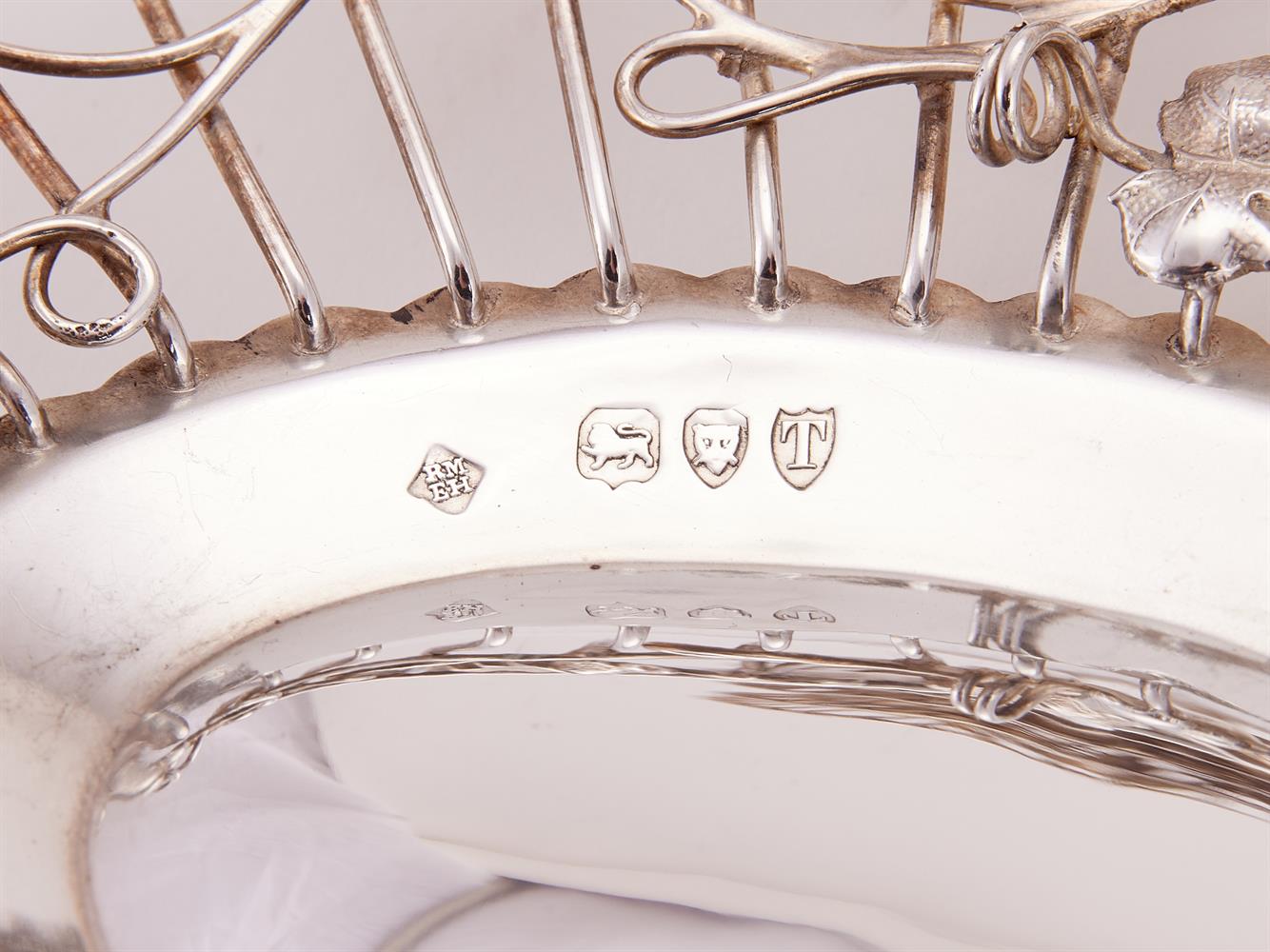 A suite of seven Victorian silver oval bread or grape baskets by Martin, Hall & Co. - Image 2 of 2