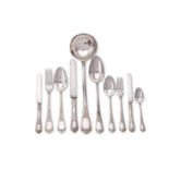 A French silver table service for twelve place settings by Emile Puiforcat