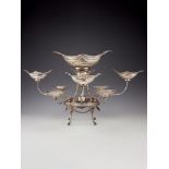 A George III silver oval epergne or centrepiece by Robert Hennell