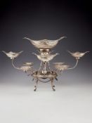 A George III silver oval epergne or centrepiece by Robert Hennell