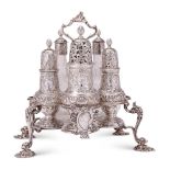 An early George III silver Warwick cruet stand by Alexander Johnston