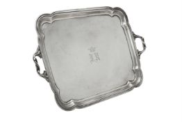 A Russian silver shaped rectangular tray by Nicholai Nikitin