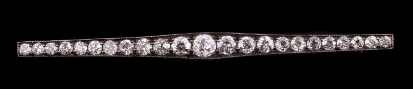 An early 20th century diamond bar brooch