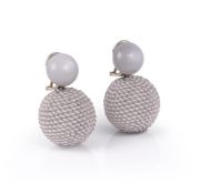 A pair of grey moonstone and agate earrings by Hemmerle