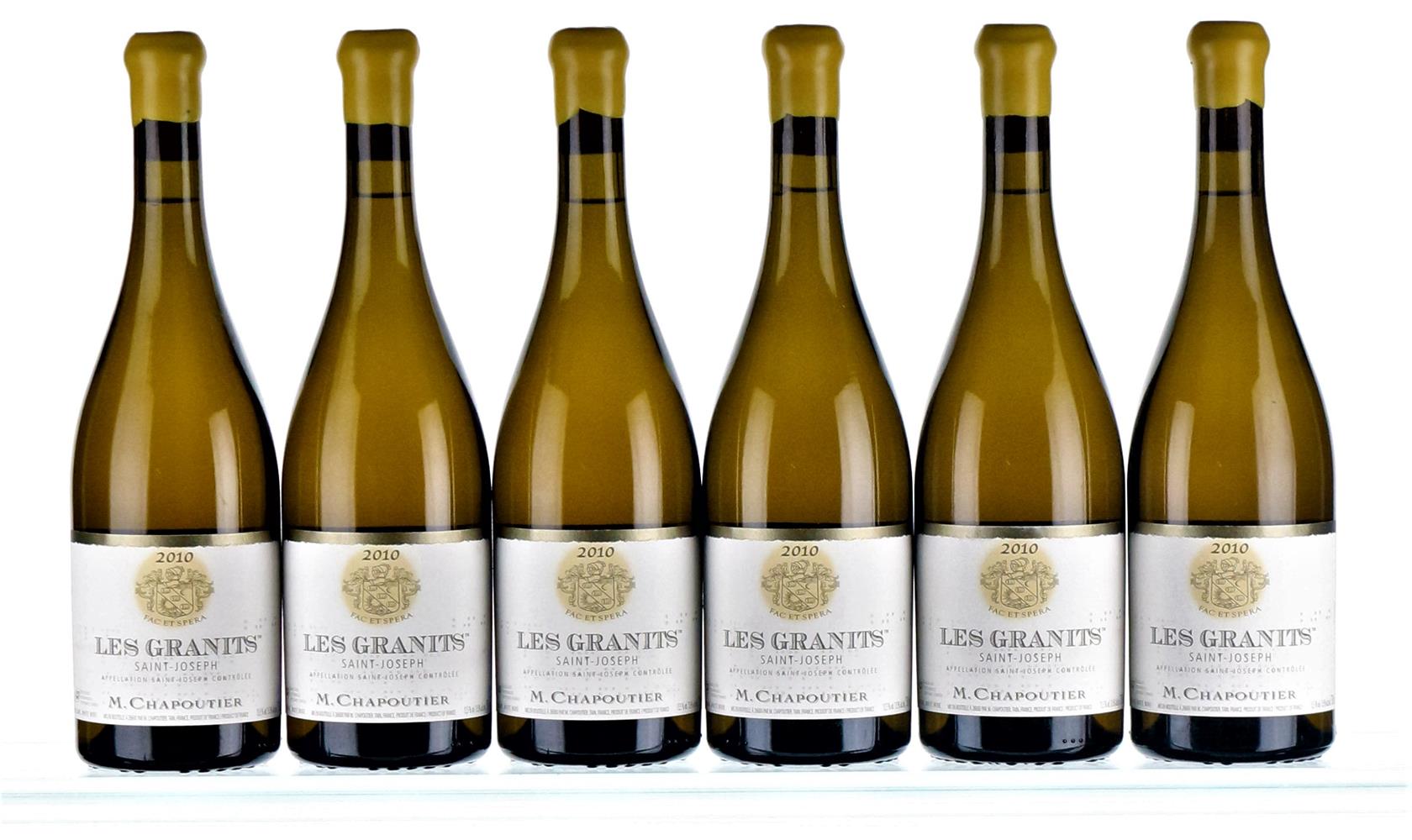 ß 2010 St Joseph Les Granits Blanc, Domaine M Chapoutier - (Lying under Bond)