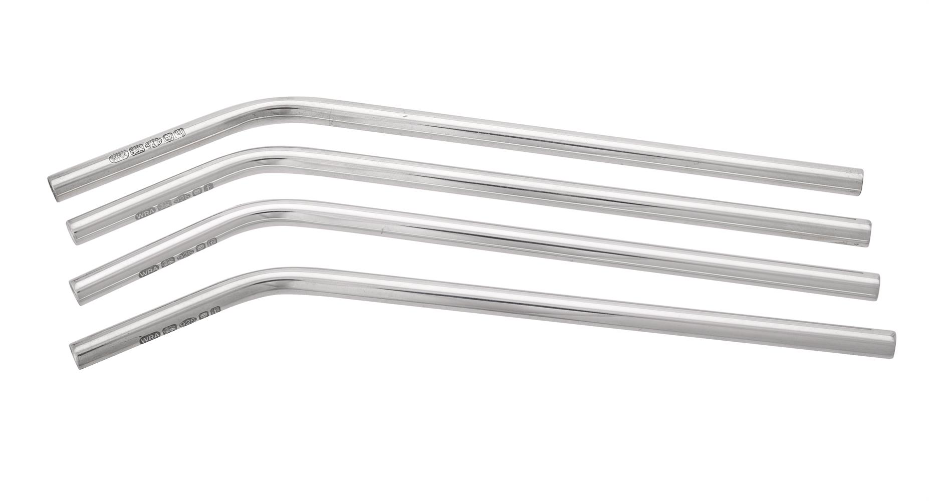 Four silver slim cocktail straws by William & Son (William Rolls Asprey)