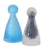 Two similar Vetro Artistico Murano facetted glass Skittle vases and stoppers