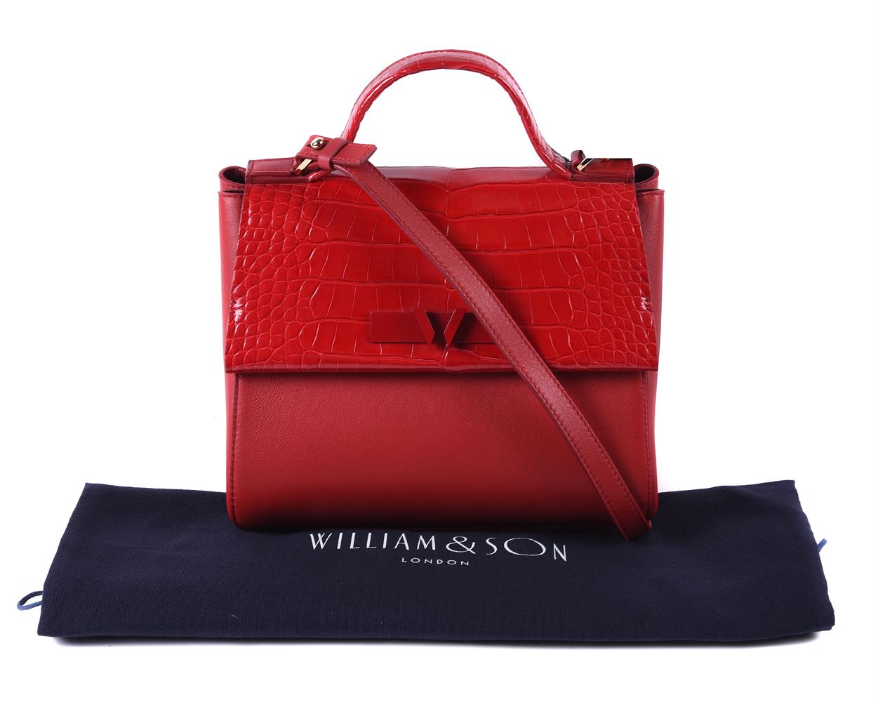 Y William & Son, Mini Bruton, a red alligator day bag - Image 3 of 3