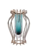 A medium silver and Murano glass Classical Profile vase by William & Son (William Rolls Asprey)