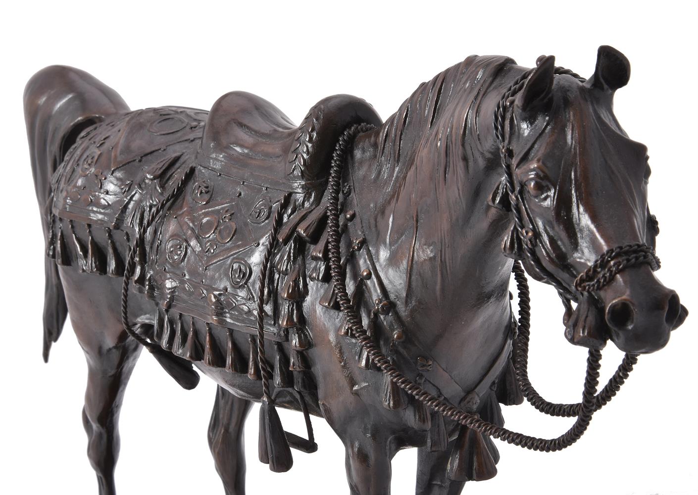 A patinated bronze model of an Arab stallion - Image 3 of 3