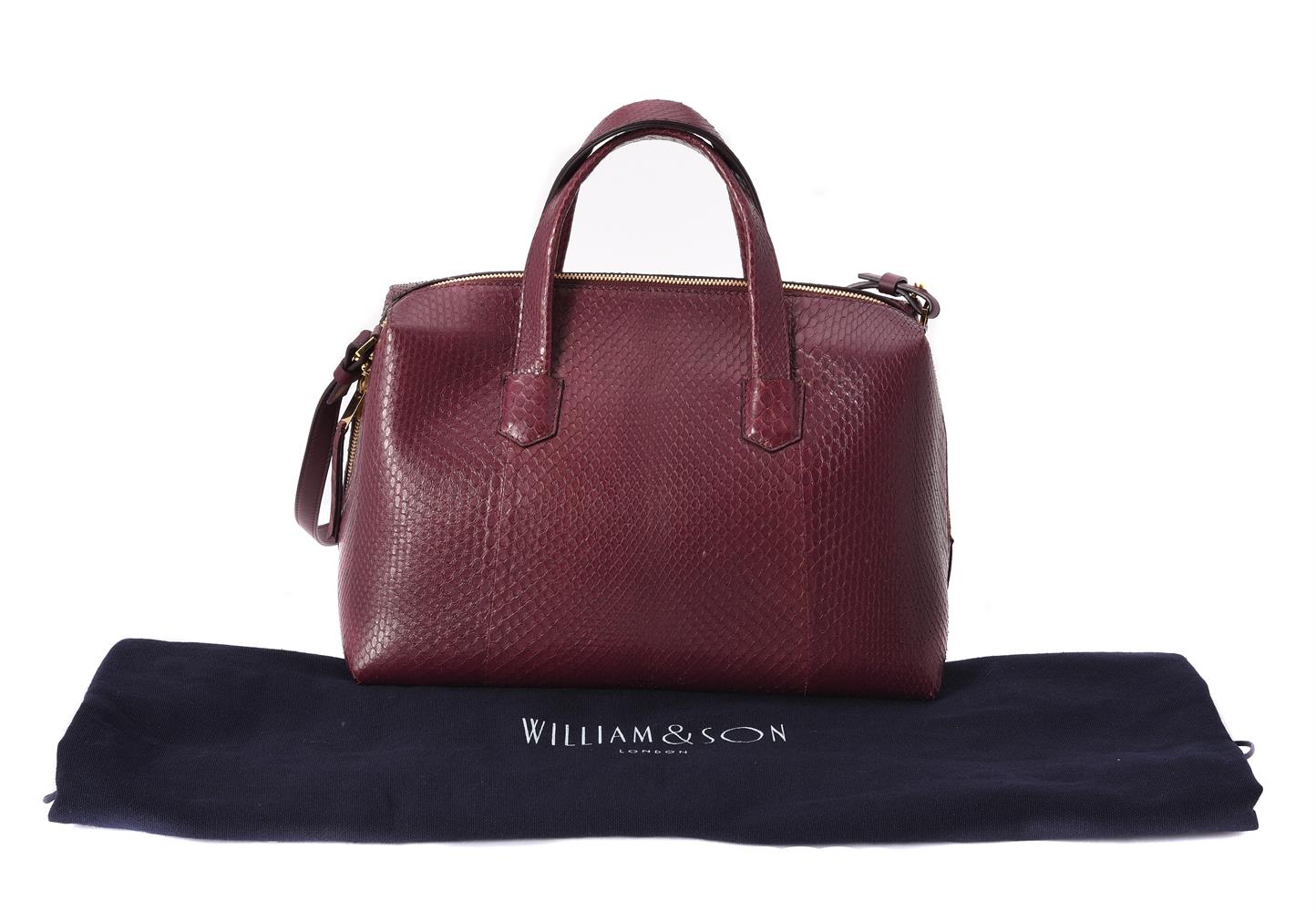 Y William & Son, Bruton, a Sassafras snakeskin bowler bag - Image 3 of 3