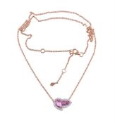 A pink sapphire and diamond Beneath The Rose necklace by William & Son