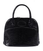 Y William & Son, Bugatti, a black small crocodile handbag