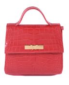 Y William & Son, Mini Bruton, a red alligator day bag