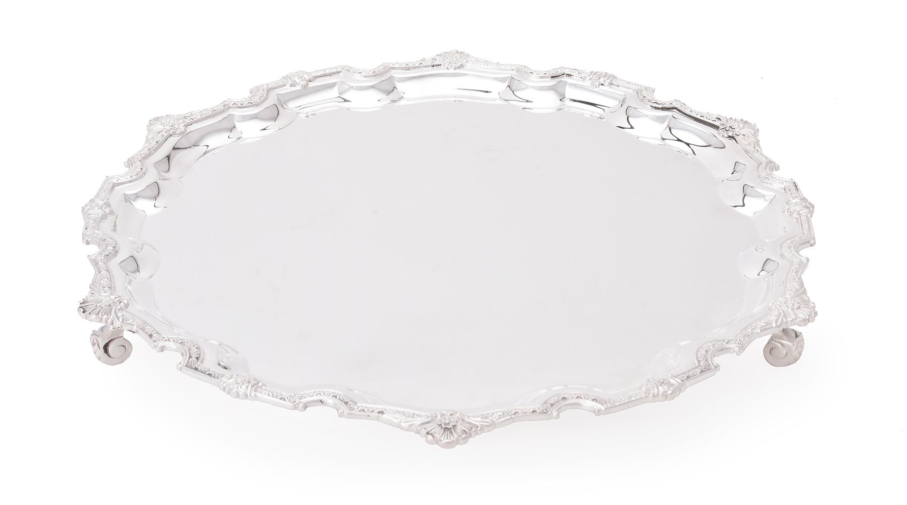 A silver shaped circular Lamerie salver by William & Son (William Rolls Asprey) - Image 2 of 2