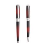 S. T. Dupont, Line D, a red sunburst rollerball and ballpoint pen