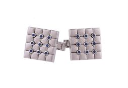 A pair of sapphire cufflinks by William & Son