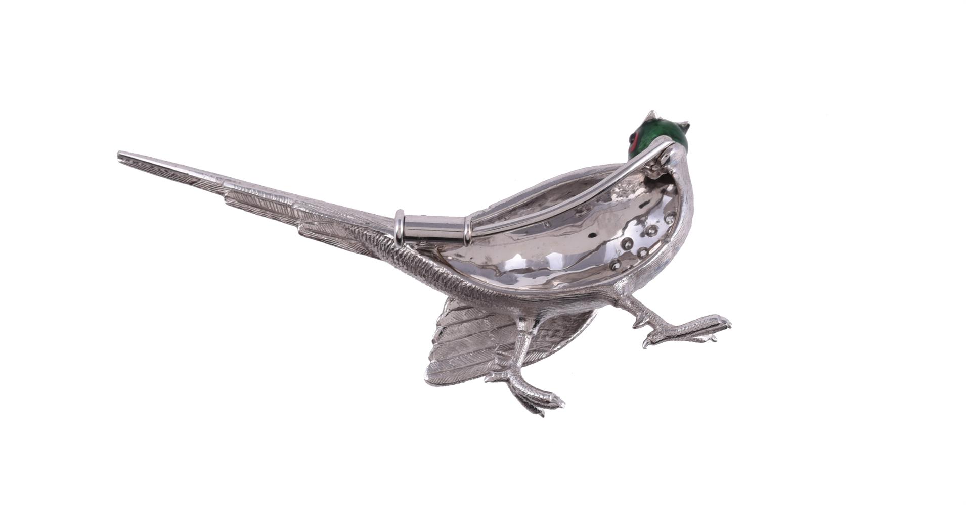 A diamond and enamel pheasant brooch by William & Son - Image 2 of 2