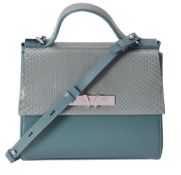 Y William & Son, Bruton, a Spearmint snakeskin and leather day bag