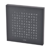 Biegert & Funk, Qlocktwo Touch, a black stainless steel table clock