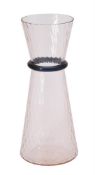 A tall modern pale pink tinted glass Tiara vase by Venini