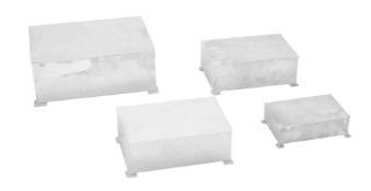 Four plain silver desk boxes by William & Son (William Rolls Asprey)