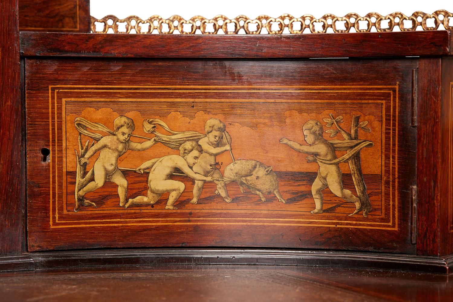 Y A LATE VICTORIAN ROSEWOOD AND IVORY MARQUETRY KIDNEY SHAPED DESK - Image 4 of 8