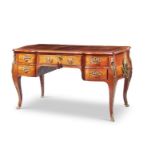 Y A LOUIS XV KINWOOD TULIPWOOD AND ORMOLU MOUNTED BUREAU PLAT