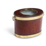 A GEORGE III MAHOGANY AND BRASS-BOUND BOTTLE COOLER