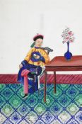 A SET OF FOUR CHINESE EXPORT ALBUM PAINTINGS, CANTON, 19TH CENTURY