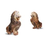 A PAIR OF CAST IRON HERALDIC LIONS, LATE 19TH CENTURY