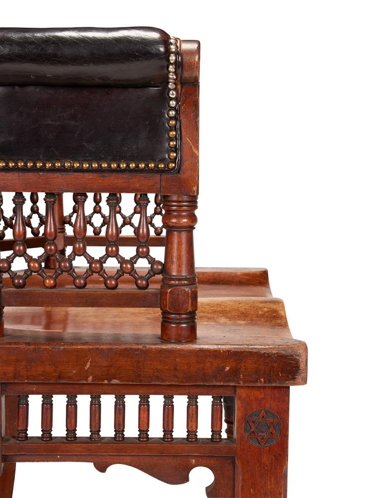 A SEMI-OCTAGONAL MAHOGANY DESK CHAIR, LATE 19TH CENTURY - Image 4 of 4