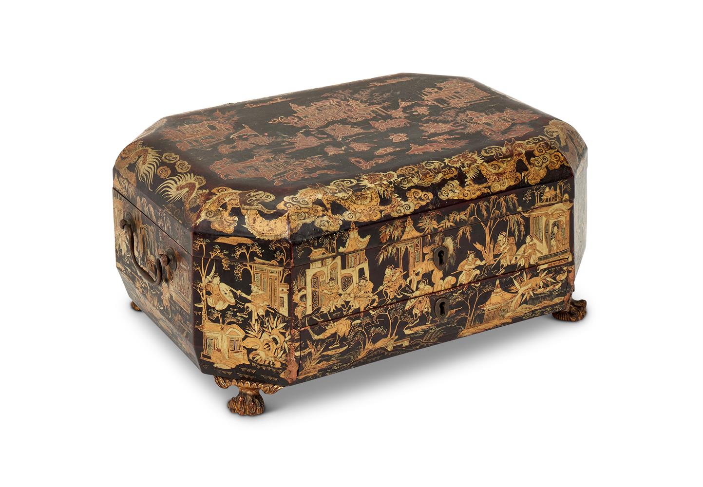 Y A CHINESE EXPORT LACQUER WORK AND WRITING BOX