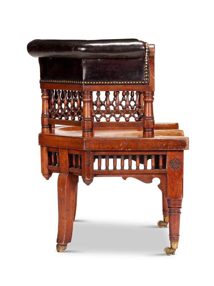 A SEMI-OCTAGONAL MAHOGANY DESK CHAIR, LATE 19TH CENTURY - Image 2 of 4