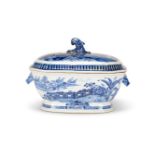 A CHINESE EXPORT PORCELAIN TUREEN AND COVER